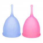 Набор менструальных чаш "Comfort cup set", L голубая + L розовая