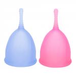 Набор менструальных чаш "Comfort cup set", M голубая + M розовая