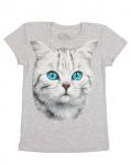 Футболка Серая кошка с голубыми глазами