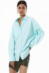 Акцентная oversize-рубашка из смесового хлопка TOPTOP