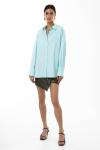 Акцентная oversize-рубашка из смесового хлопка TOPTOP