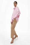 Oversize-рубашка из смесового хлопка в оттенке Pirouette TOPTOP