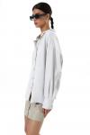 Oversize-рубашка из смесового хлопка с нагрудным карманом TOPTOP