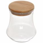 Банка для продуктов стеклянная 500мл "Хай-Тек" с бамбуковой крышкой, груша