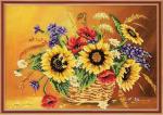 Набор для вышивания "Радуга бисера" В-202   "Подсолнухи в корзине"