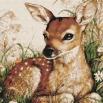 KHM0055 Картина по номерам (30х30) ПЯТНИСТЫЙ ОЛЕНЕНОК (18 цветов) 1/23