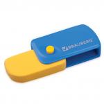 Ластик выкидной BRAUBERG "Delta", 60х33х18мм, цвет ассорти, пластиковый держатель ассорти, 223594