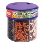 Блестки для декора ФИГУРНЫЕ МЕТАЛЛИК, ОСТРОВ СОКРОВИЩ, диспенсер с дозатором, 6 цв по 9 г, 191373