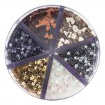 Блестки для декора ФИГУРНЫЕ МЕТАЛЛИК, ОСТРОВ СОКРОВИЩ, диспенсер с дозатором, 6 цв по 9 г, 191373