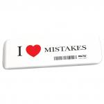 Ластик большой FACTIS I love mistakes (Испания), 140х44х9мм, прямоугольный, скошенный, GCFGE16C