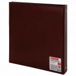 Фотоальбом BRAUBERG "Alpha" 20 магнитных листов, 23*28см, под гладкую кожу, коричневый, 391179