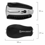 Антистеплер для скоб № 10 и № 24/6, BRAUBERG "METROPOLIS", с фиксатором, черный, 228744