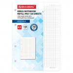 Сменный блок для тетрадей на 4 кольцах А5 120л, BRAUBERG, ПОВЫШЕННОЙ ПЛОТНОСТИ, белый, 403638