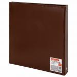 Фотоальбом BRAUBERG "Beta" 20 магнитных листов, 23*28см, под гладкую кожу, коричневый, 391180