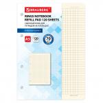 Сменный блок для тетрадей на 4 кольцах А5 120л, BRAUBERG, ПОВЫШЕННОЙ ПЛОТНОСТИ, кремовый, 403639