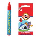 Восковые мелки 6 ЦВЕТОВ KOH-I-NOOR "Дракончик", картонная упаковка с европодвесом, 8231/6