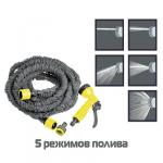 INBLOOM BY Шланг полив. растягивающийся 15м ткан. оплетка с пистол.-разбрыз и коннектором 1/2