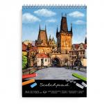 Альбом д/пастели 30 л. арт.49782/15 СТАРЫЙ ГОРОД (А4, перфорация - линия отрыва, твёрдый переплёт, чёрная бумага с хлопковым волокном, 150, "софт-тач" ламинация, шелкография, полноцветный дизайн, евроспираль, закладка: нет, каптал: нет, спр. мат: нет, ПЭТ