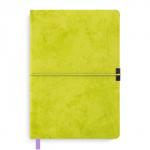 Бизнес-блокнот недатированный, А5, арт.50467/ 15 ДЖИНС ДЕЛАВЭ ЗЕЛЕНЫЙ (кожзам, 211х146 мм, 96л., мягкий переплёт, фиолетовый офсет 70 г/м2, блинтовое тиснение, без печати, печать форзаца: печать фольгой, ниткошвейный, закладка: одно ляссе, ПЭТ-пакет)