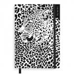 Бизнес-блокнот, А5, арт. 51533/ 15 ГЕПАРД (150x212 мм, 96 л., твёрдый переплёт 7БЦ, ниткошвейный, флок, белый офсет 70 г/м2, печать в одну краску, точка, справочный материал: нет, печать форзаца: печать пантоном, закладка: одно ляссе, ПЭТ-пакет)