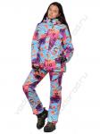 Белый Голубой Желтый Фиолетовый ГОРНОЛЫЖНЫЙ КОСТЮМ ЖЕНСКИЙ, FUN ROCKET 79769