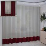 Занавеска №3-02, бордо, 280*270 см                             (rt-100284)