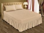 Набор из чехла на кровать с наволочками "IMA TEKS" жатка с оборкой, антик                             (mn-100105-gr)