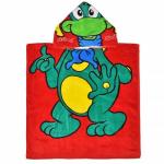 Детская махровая накидка с капюшоном "Динозаврик"
