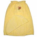 Махровый набор для сауны "С легким паром" (женский, желтый)