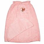 Махровый набор для сауны "С легким паром" (женский, розовый)