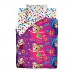 КПБ 1.5 поплин "Фееринки" (70х70) рис. 16358-1/16359-1 Бусинка, Фантик и Дрёма