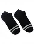 Короткие носки р.40-45 "Two lanes" Черные с серой полоской