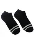 Короткие носки р.40-45 "Two lanes" Черные с серой полоской