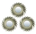 QWERTY Комплект декоративных зеркал "Плезир", золото, 3шт, 25 см, D зеркала 8 см /16