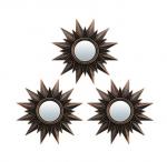 QWERTY Комплект декоративных зеркал "Лилль", бронза, 3шт, 25 см, D зеркала 8 см /16