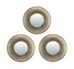 QWERTY Комплект декоративных зеркал "Булонь", бронза, 3шт, 25 см, D зеркала 12 см  /16