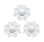 QWERTY Комплект декоративных зеркал "Бордо", белый,  3шт, 25 см, D зеркала 10 см /16