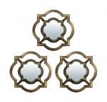 QWERTY Комплект декоративных зеркал "Канны", бронза, 3шт, 25 см*25 см, D зеркала 12 см /16