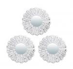 QWERTY Комплект декоративных зеркал "Ницца", белый, 3шт, 25см, D зеркала 10см /16