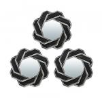 QWERTY Комплект декоративных зеркал "Тулон", серебро, 3шт, 25 см, D зеркала 12 см /16