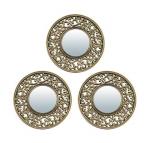 QWERTY Комплект декоративных зеркал "Лион", бронза, 3шт, 25 см, D зеркала 12 см /16