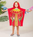 Детское пончо "Царь" 60*120 см велюр-махра хлопок 100%