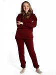 Брюки женские футер 3-х нитка с начесом "Рокси бордо"