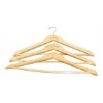 Вешалка деревянная с перекладиной, изогнутая, цвет сосна, орех, эбеновое дерево, размер 52-54