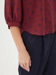 Блуза бордовая с принтом и рукавами 3/4