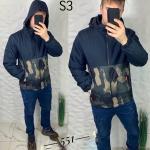 Мужская куртка мазки кистью синий верх V35