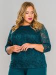 Блуза кружевная изумрудного цвета