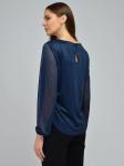Блуза темно-синяя с манжетой на резинке