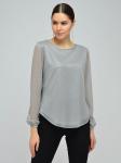 Блуза серая с манжетой на резинке