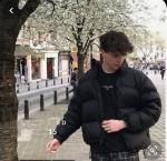 Мужская куртка стеганая на молнии черная DH6-55